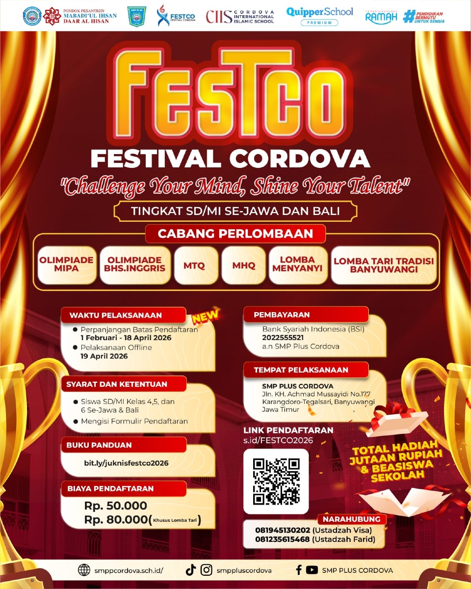 Galeri FESTCO 2026 SMP Plus Cordova Banyuwangi Hadir Kembali!